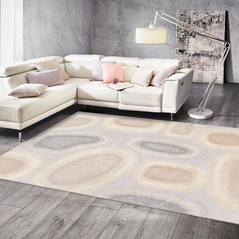 Modern Collection Hand-Knotted Silk & Wool Silver Area Rug- 8' 1" X 9'10"