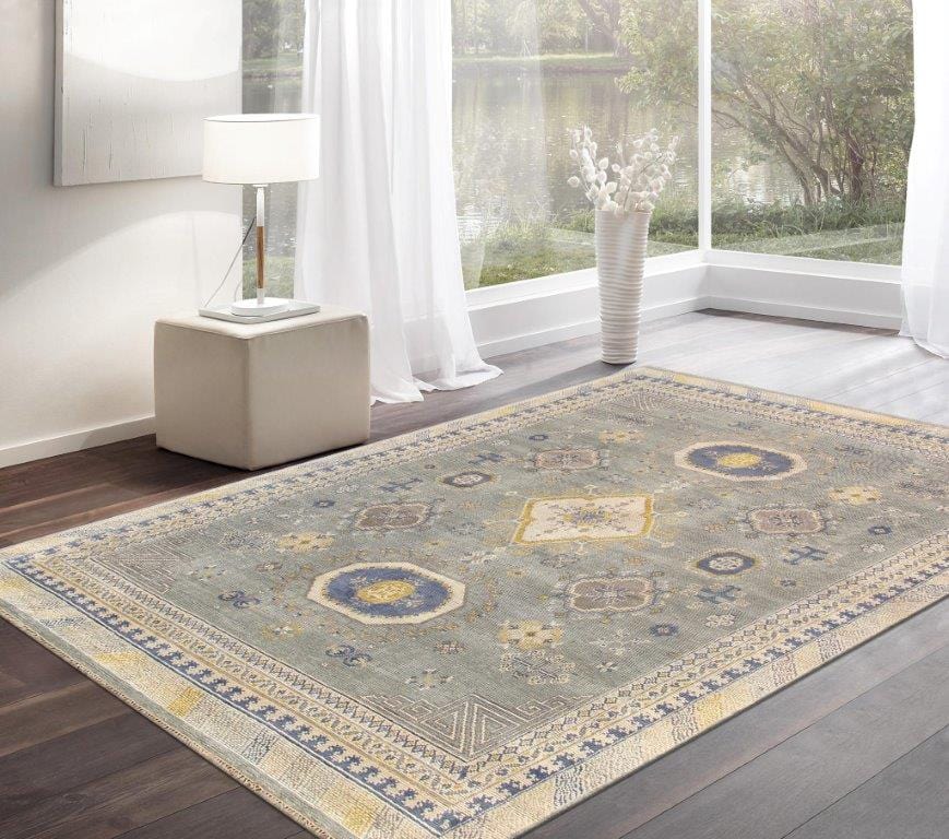 Khotan Collection Hand-Knotted Wool Area Rug- 9' 1" X 12' 2"