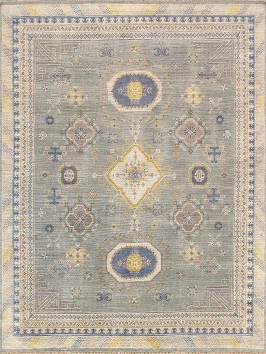 Khotan Collection Hand-Knotted Wool Area Rug- 9' 1" X 12' 2"