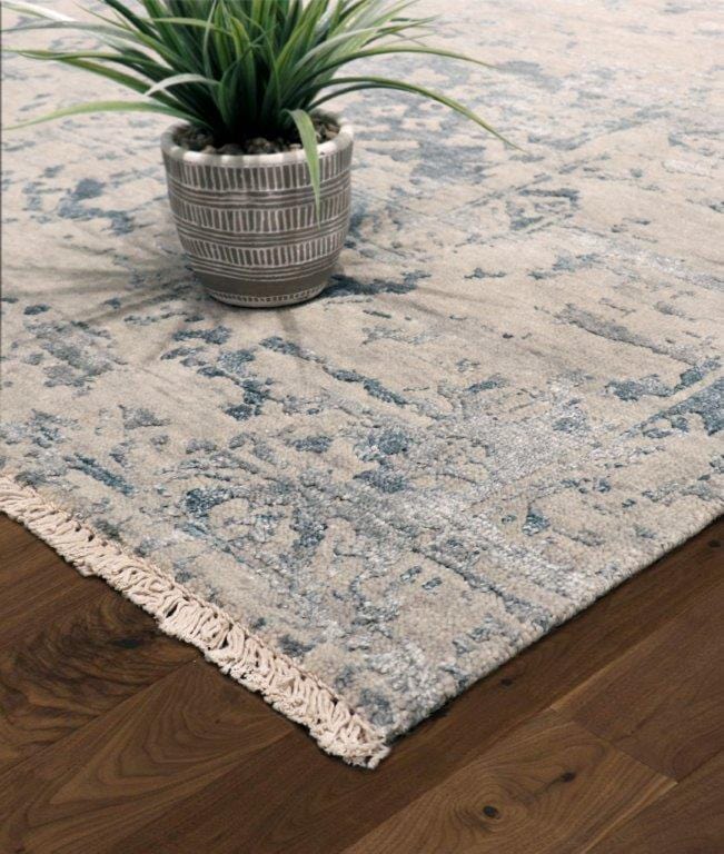 Transitional Collection Hand-Knotted Silk & Wool Area Rug- 7'11" X 9'10"