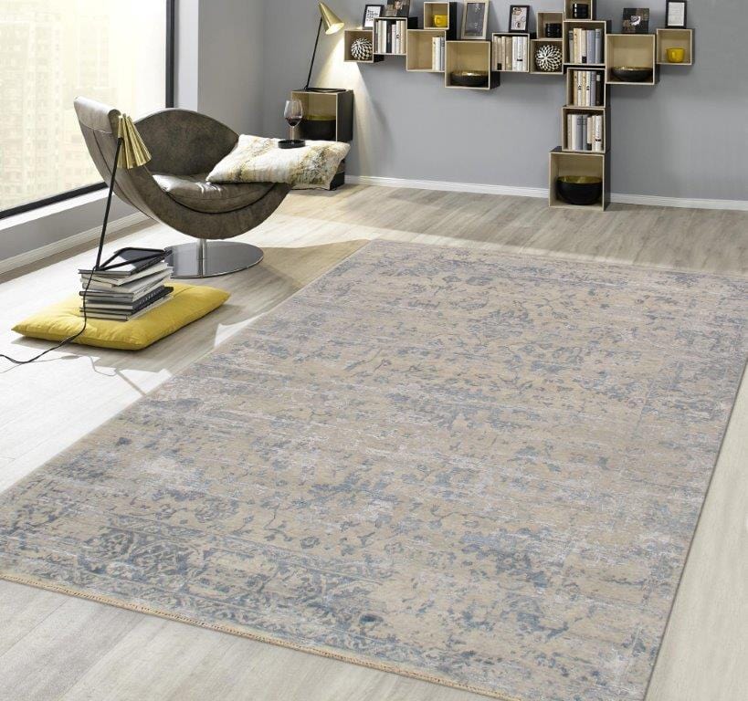 Transitional Collection Hand-Knotted Silk & Wool Area Rug- 7'11" X 9'10"