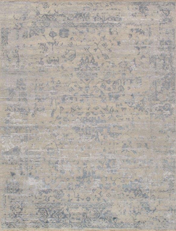 Transitional Collection Hand-Knotted Silk & Wool Area Rug- 7'11" X 9'10"