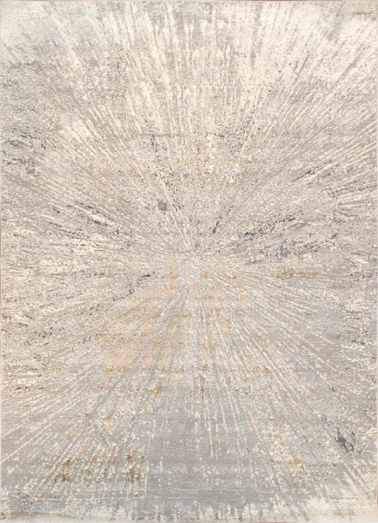 Starburst Collection Power Loom White Area Rug