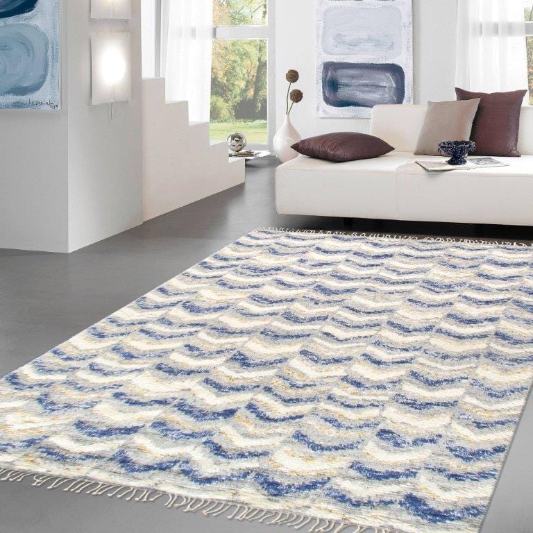 Casablanca Moroccan Collection Hand-Knotted Wool Area Rug- 5' 0" X 7'10"