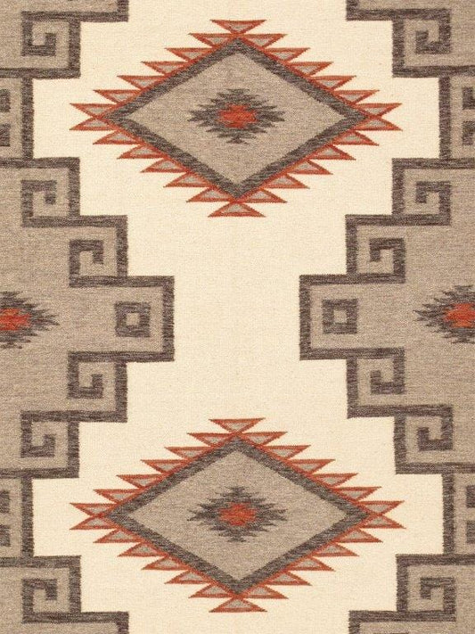 Navajo Style Hand-Woven Wool Light Brown Area Rug- 8' 8" X 12' 0"