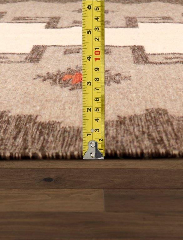 Navajo Style Hand-Woven Wool Light Brown Area Rug- 8' 8" X 12' 0"