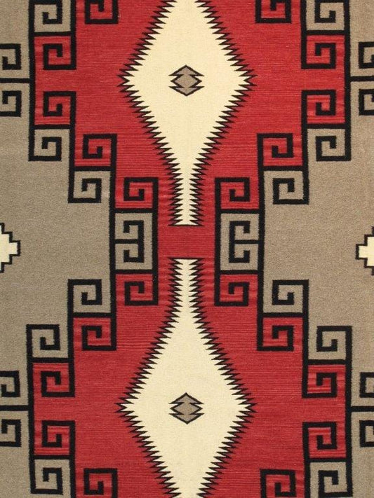 Navajo Style Hand-Woven Wool Mocha Area Rug- 9' 0" X 12' 0"