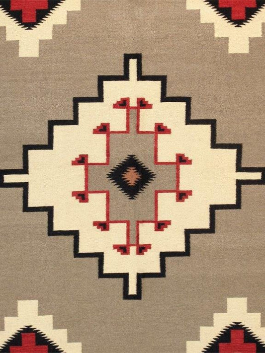 Navajo Style Hand-Woven Wool Mocha Area Rug- 9' 0" X 12' 0"