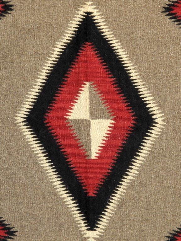 Navajo Style Hand-Woven Wool Mocha Area Rug- 4'11" X 7' 0"