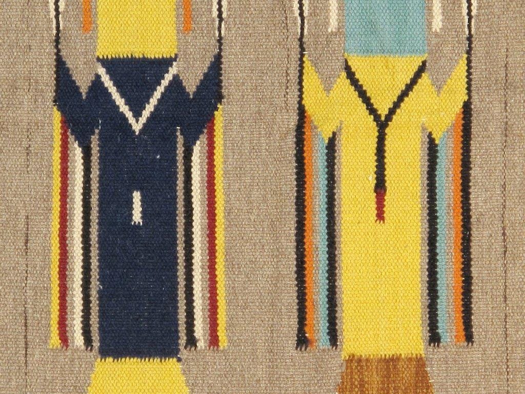 Navajo Style Hand-Woven Wool Multicolor Area Rug- 3' 2" X 4'11"