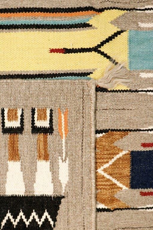 Navajo Style Hand-Woven Wool Multicolor Area Rug- 3' 2" X 4'11"