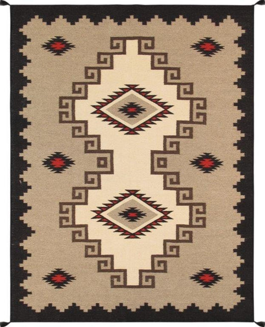 Navajo Style Hand-Woven Wool Mocha Area Rug-10' 0" X 13'11"