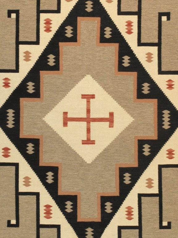Navajo Style Hand-Woven Wool Mocha Area Rug- 8' 9" X 11'11"