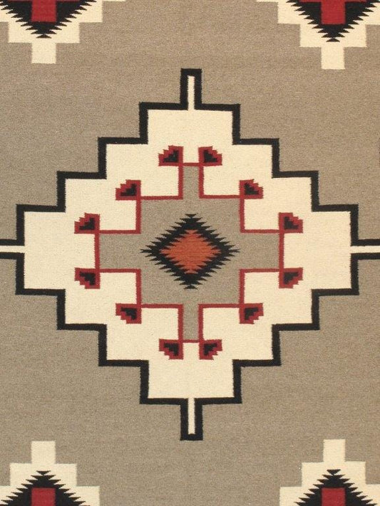 Navajo Style Hand-Woven Wool Mocha Area Rug-10' 0" X 13' 7"