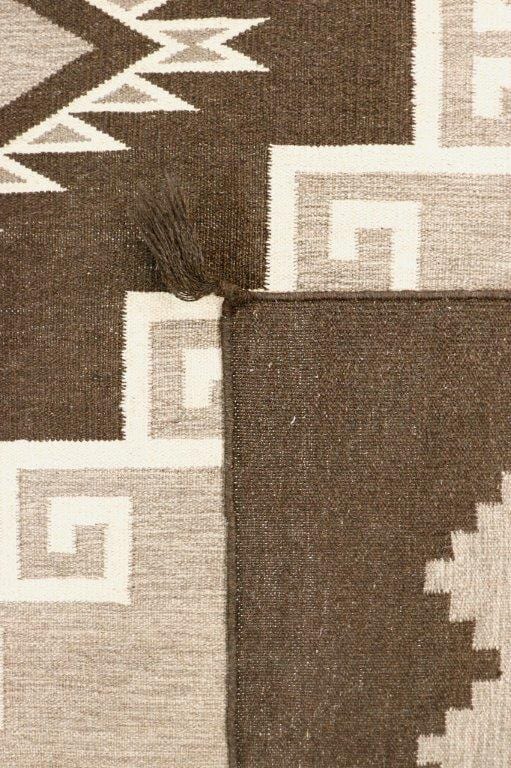 Navajo Style Hand-Woven Wool Brown Area Rug- 8' 0" X 9'10"