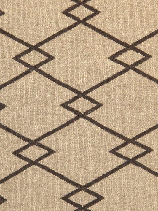 Navajo Style Hand-Woven Wool Mocha Area Rug- 3' 1" X 4'10"