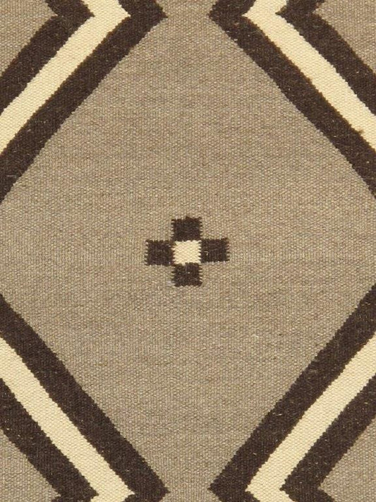 Navajo Style Hand-Woven Wool Mocha Area Rug- 2' 0" X 3' 1"