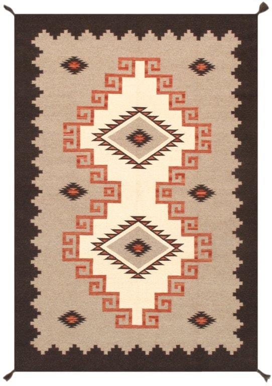 Navajo Style Hand-Woven Wool Area Rug- 8' 1" X 9'10"