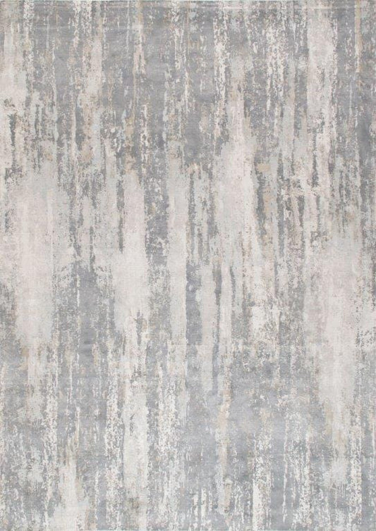 Beverly Collection Hand-Loomed Grey Silk Rug- 6' 0" X 9' 0"