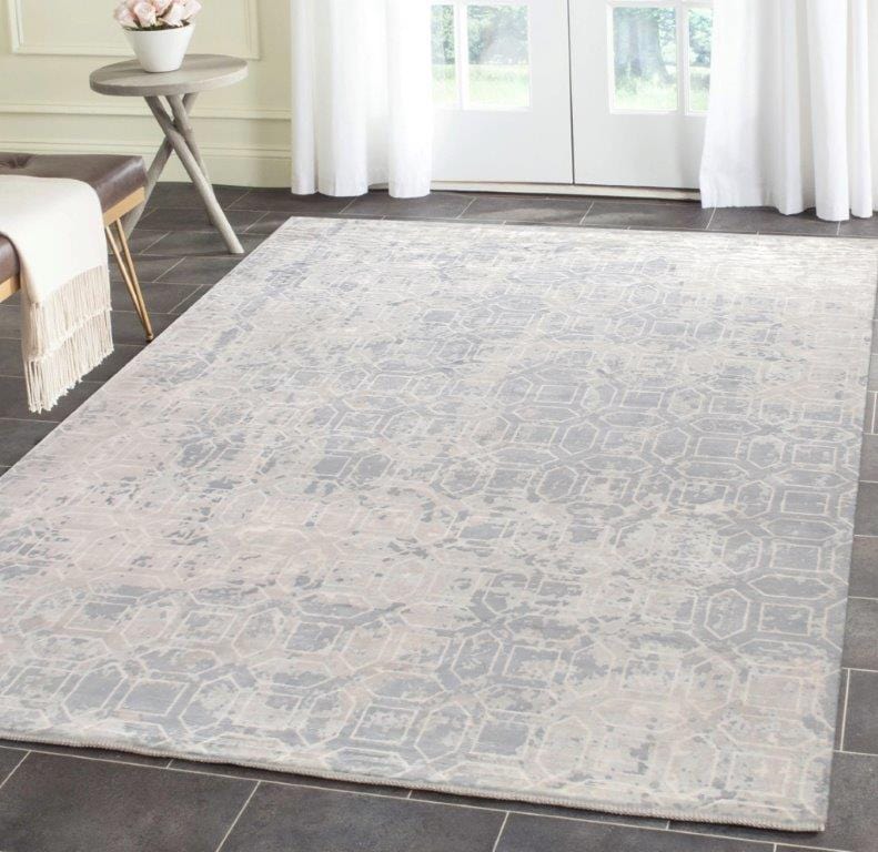 Beverly Collection Hand-Loomed Grey Silk Rug- 8' 0" X 10' 0"