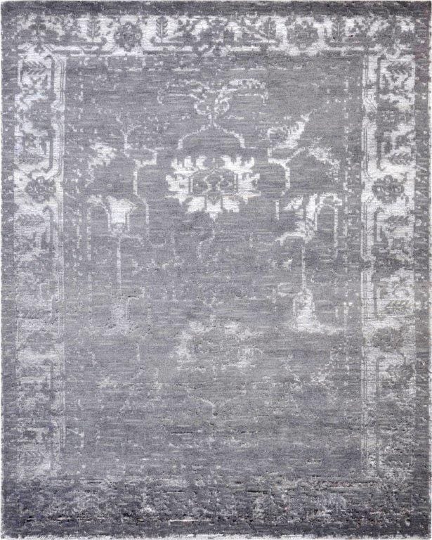 Silk Fusion Florence Collection Hand-Knotted Silk & Wool Area Rug- 5' 0" X 8' 0"