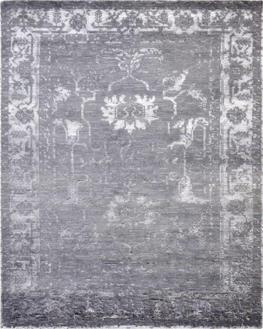 Silk Fusion Florence Collection Hand-Knotted Silk & Wool Area Rug- 5' 0" X 8' 0"