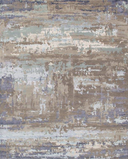 Transitional Collection Hand-Knotted Silk & Wool Area Rug- 7'11" X 10' 0"