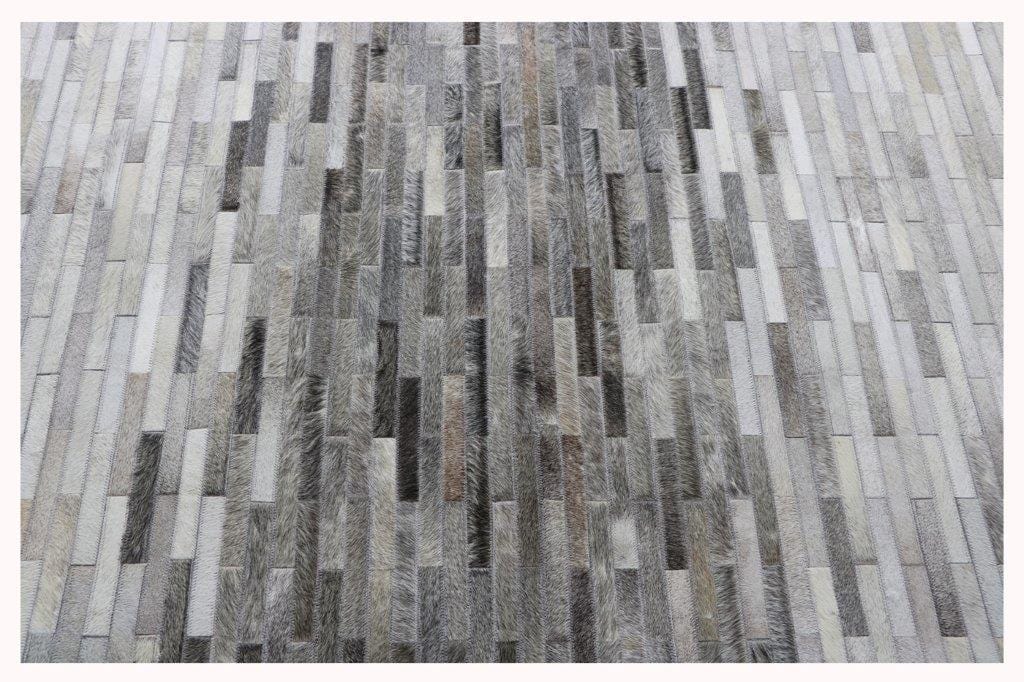 Galaxy Hand-Loomed Silver Cowhide Area Rug- 8' 9" X 11' 9"