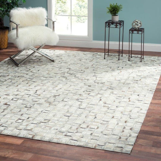 Hand-Loomed Cowhide Area Rug- 7' 9" X 9' 9"