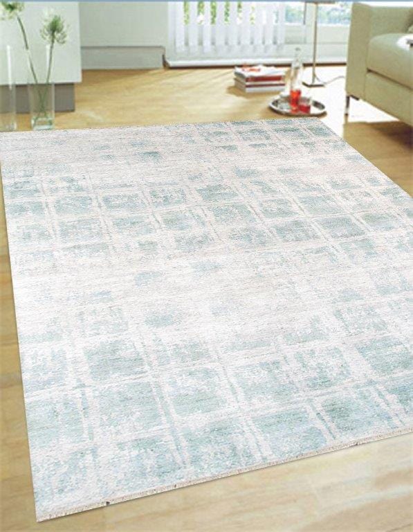 Modern Collection Hand-Knotted Silk Runner- 3' 1" X 8' 5"