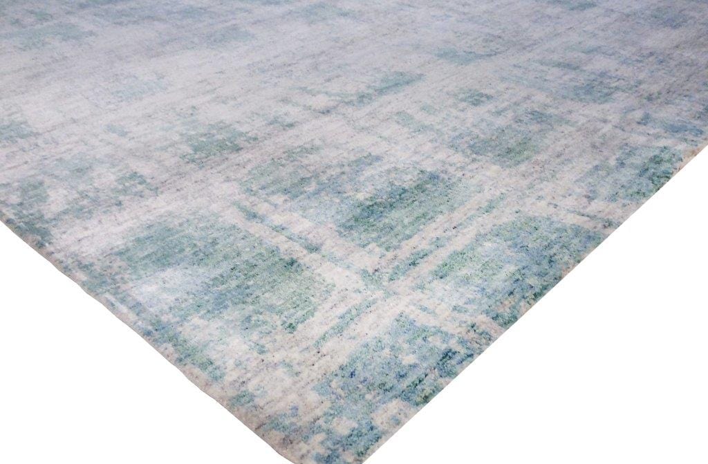 Modern Collection Hand-Knotted Silk Runner- 3' 1" X 8' 5"