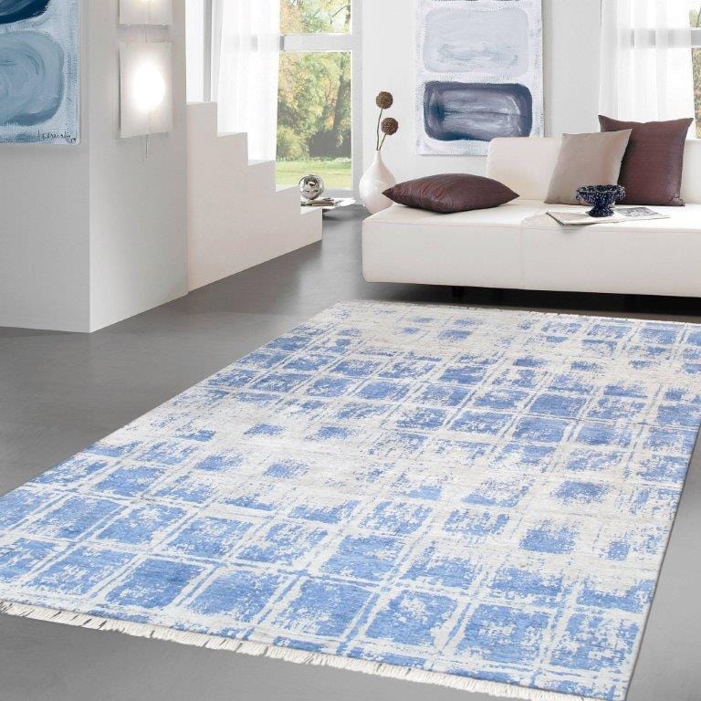 Modern Collection Hand-Knotted Silk Area Rug- 8' 0" X 10' 2"