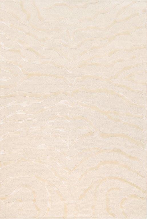 Edgy Collection Hand-Tufted Ivory Silk & Wool Area Rug- 9' 9" X 13' 9"