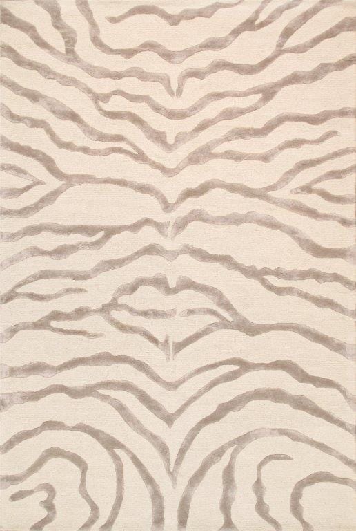 Edgy Collection Hand-Tufted Ivory Silk & Wool Area Rug- 7' 9" X 9' 9"