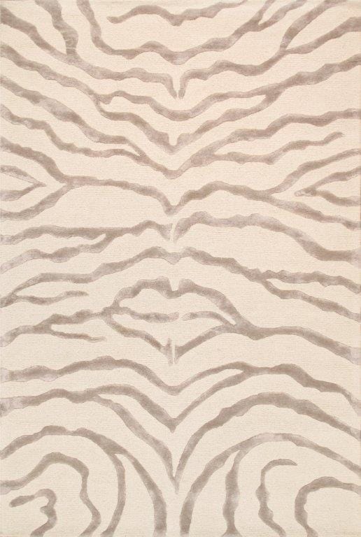 Edgy Collection Hand-Tufted Ivory Silk & Wool Area Rug- 9' 9" X 13' 9"