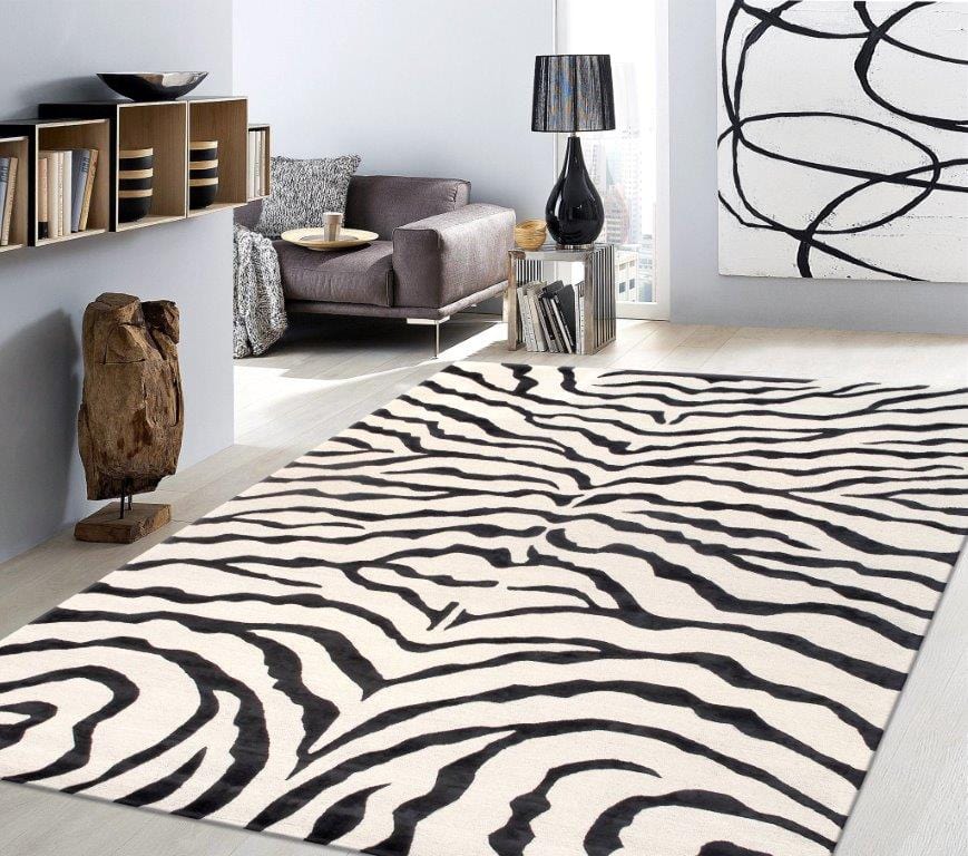 Edgy Collection Hand-Tufted Silk & Wool Area Rug- 4' 0" X 6' 0"