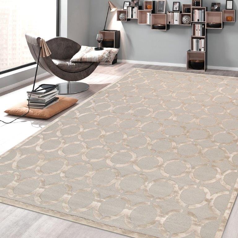 Edgy Collectoin Hand-Tufted Silk & Wool Rug-4' 0" X 6' 0"