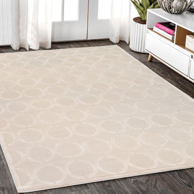 Edgy Collection Hand-Tufted Silk & Wool Area Rug- 4' 0" X 6' 0"