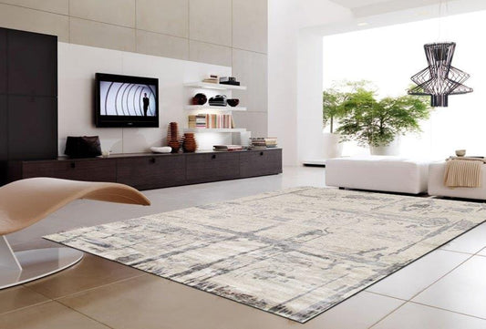 Modern Collection Hand-Knotted Silk Area Rug- 6' 1" X 9' 0"