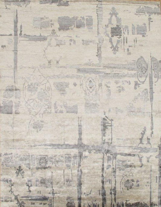 Modern Collection Hand-Knotted Silk Area Rug- 9'11" X 13' 9"