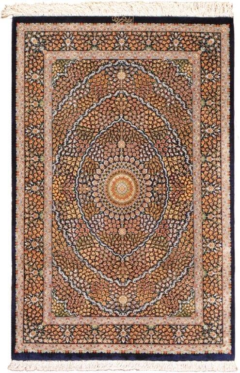 Qum Colletion Hand-Knotted Pure Silk Area Rug- 2' 7" X 4' 0"