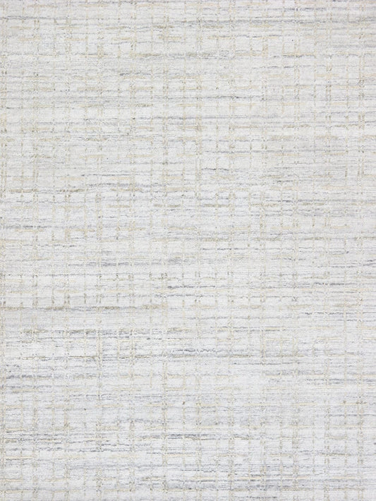 Slate Collection Hand-Loomed Ivory/Beige Bsilk & Wool Area Rug-12' 0" X 15' 0"