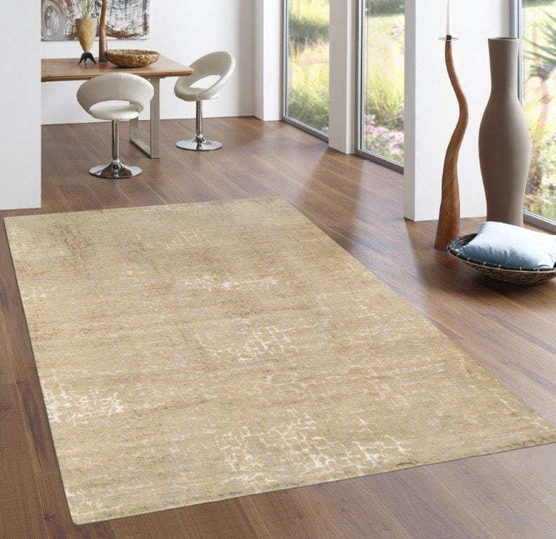 Modern Collection Hand-Knotted Silk & Wool Area Rug- 2' 0" X 3' 0"