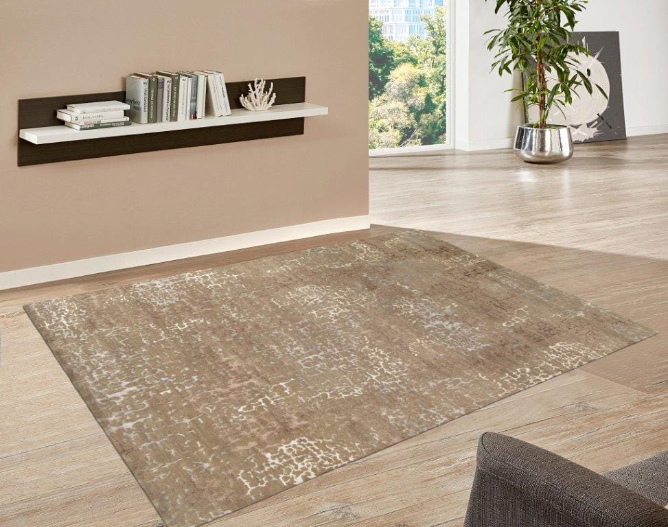 Modern Collection Hand-Knotted Silk & Wool Area Rug- 2' 0" X 3' 0"