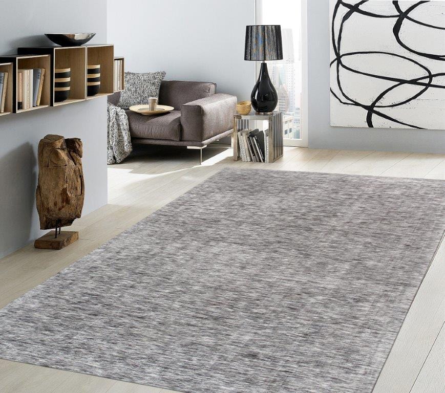 Transitional Collection Hand-Loomed Polyester and Cotton Area Rug- 5' 0" X 8' 0"