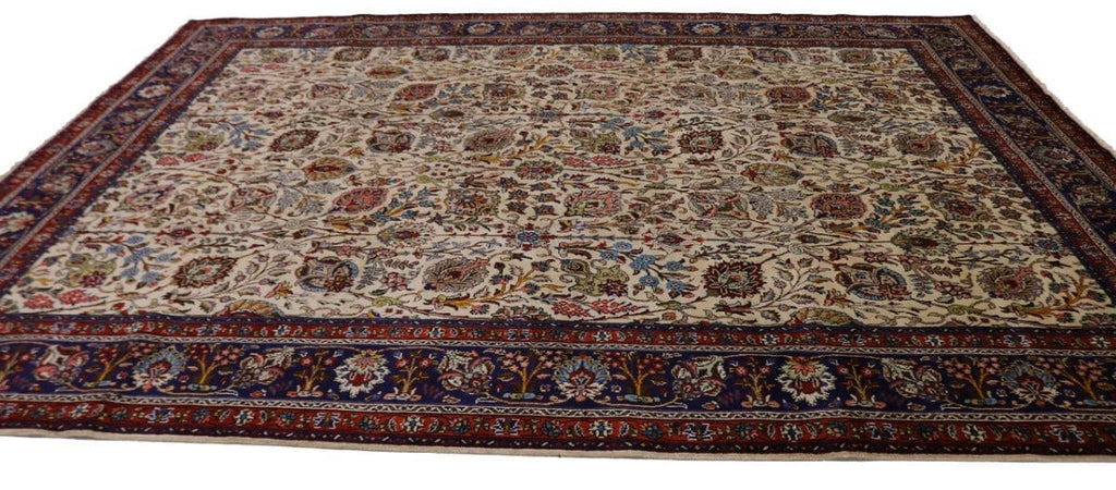 Semi Antique Beige Traditional 10X13 Tabriz Persian Rug