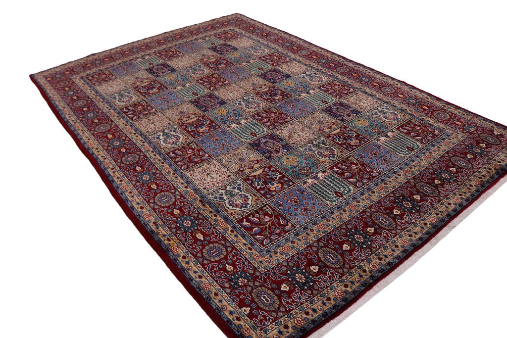 Vintage Red Floral Garden 7X10 Mood Persian Rug