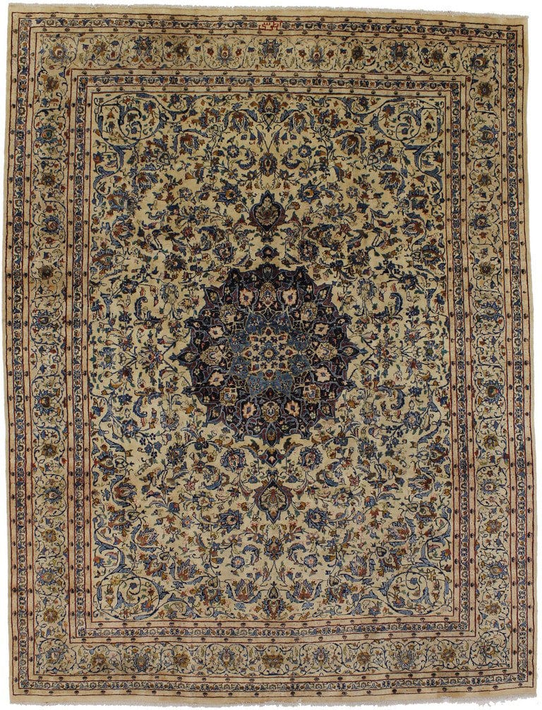 Antique Beige Traditional 10X13 Kashmar Persian Rug