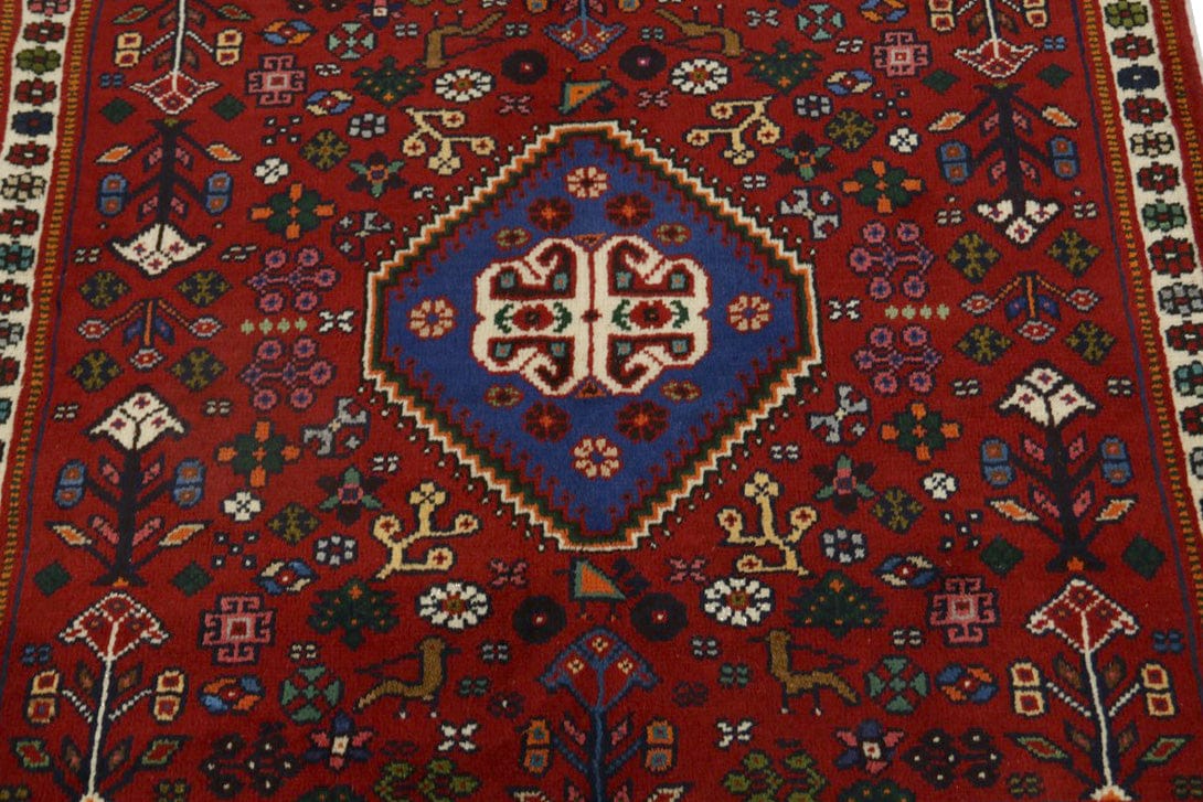 Red Tribal 4X5 Shiraz Persian Rug