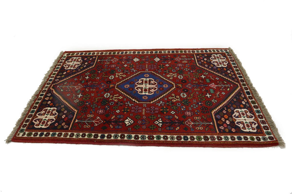 Red Tribal 4X5 Shiraz Persian Rug